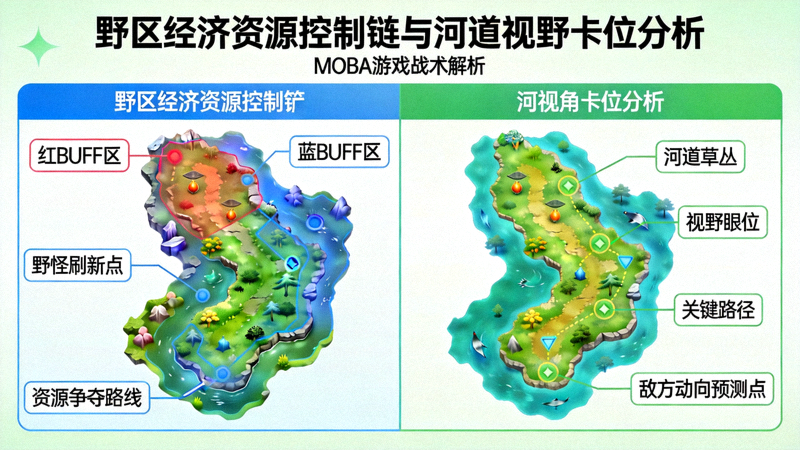 野区经济资源控制链与河道视野卡位分析示意图